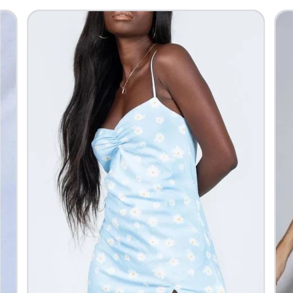 Princess Polly Light Blue Daisy Mini Dress